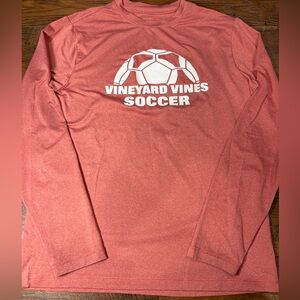 Vineyard Vines Coral Red pinkish Soccer Long Sleeve Shirt 10/12